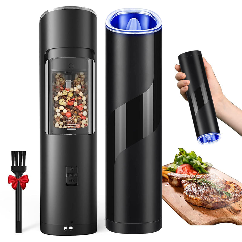Electric Salt and Pepper Grinder – Rechargeable with LED Indicator and Gravity Sensor