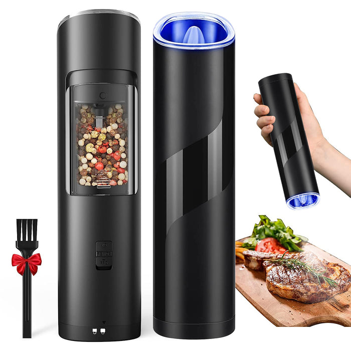 Electric Salt and Pepper Grinder – Rechargeable with LED Indicator and Gravity Sensor