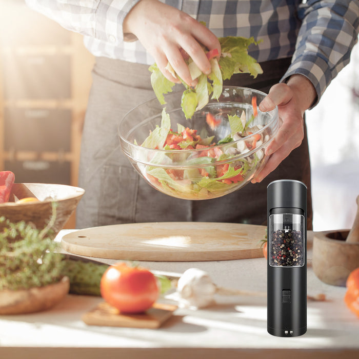 Electric Salt and Pepper Grinder – Rechargeable with LED Indicator and Gravity Sensor
