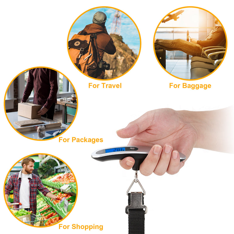 Digital Portable Luggage Scale - 50 kg/110 lbs with LCD Display