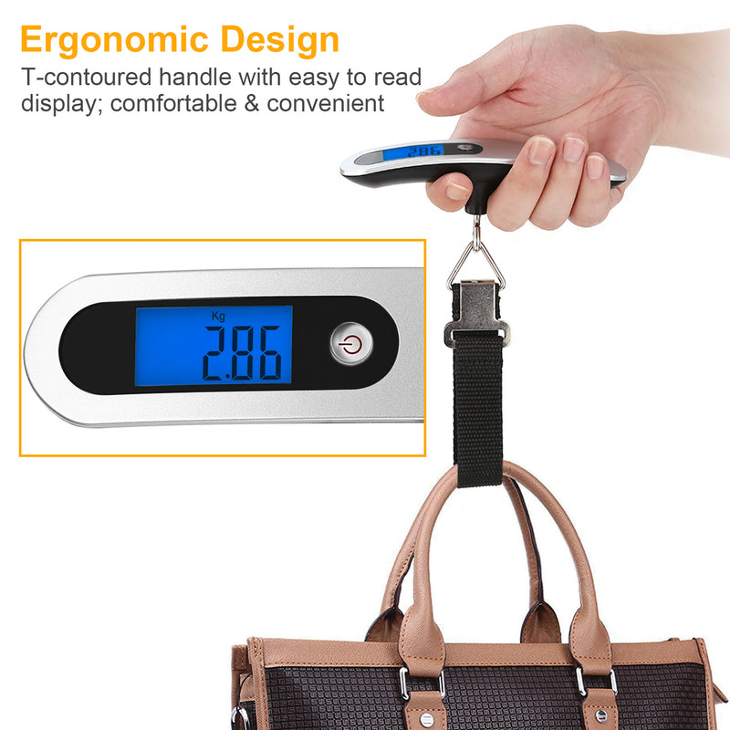 Digital Portable Luggage Scale - 50 kg/110 lbs with LCD Display
