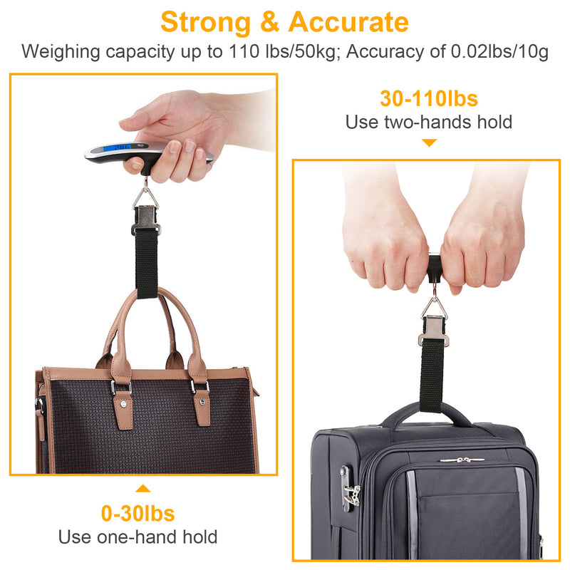 Digital Portable Luggage Scale - 50 kg/110 lbs with LCD Display