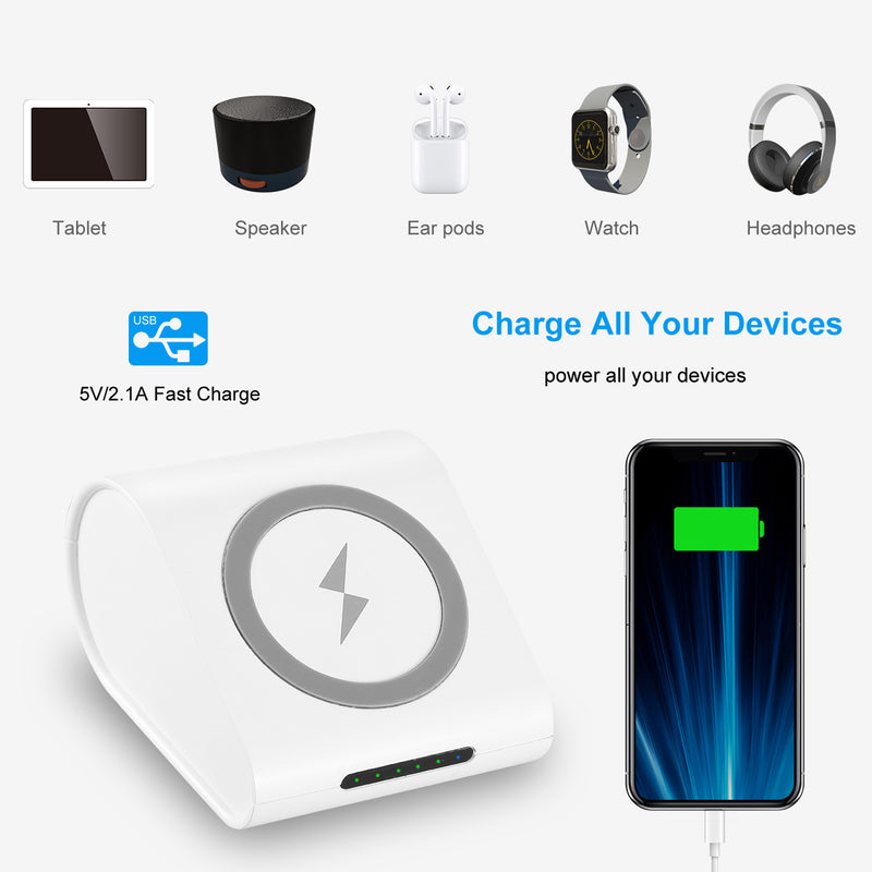 Portable Wireless Charger – 10400 mAh Power Bank for Phones and Tablets