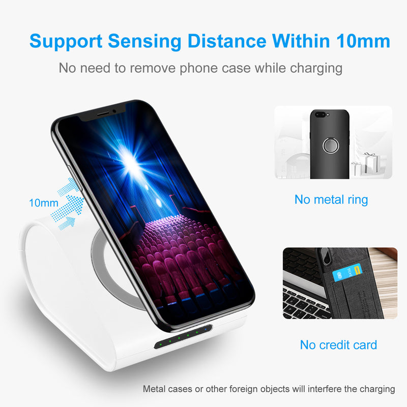 Portable Wireless Charger – 10400 mAh Power Bank for Phones and Tablets