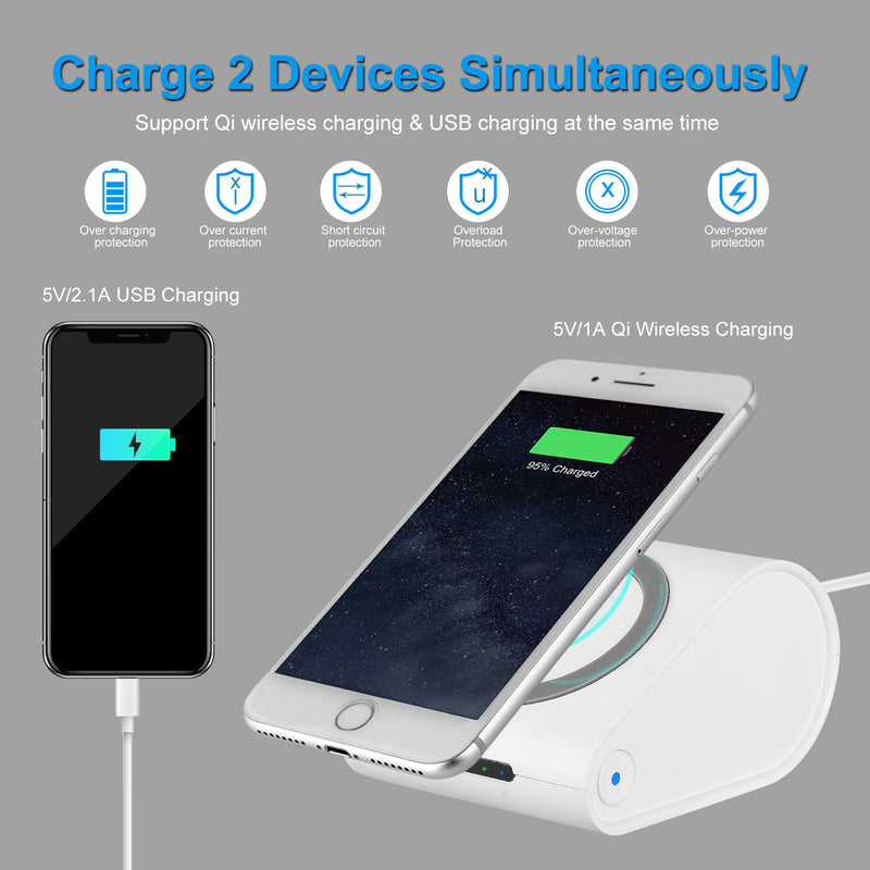 Portable Wireless Charger – 10400 mAh Power Bank for Phones and Tablets