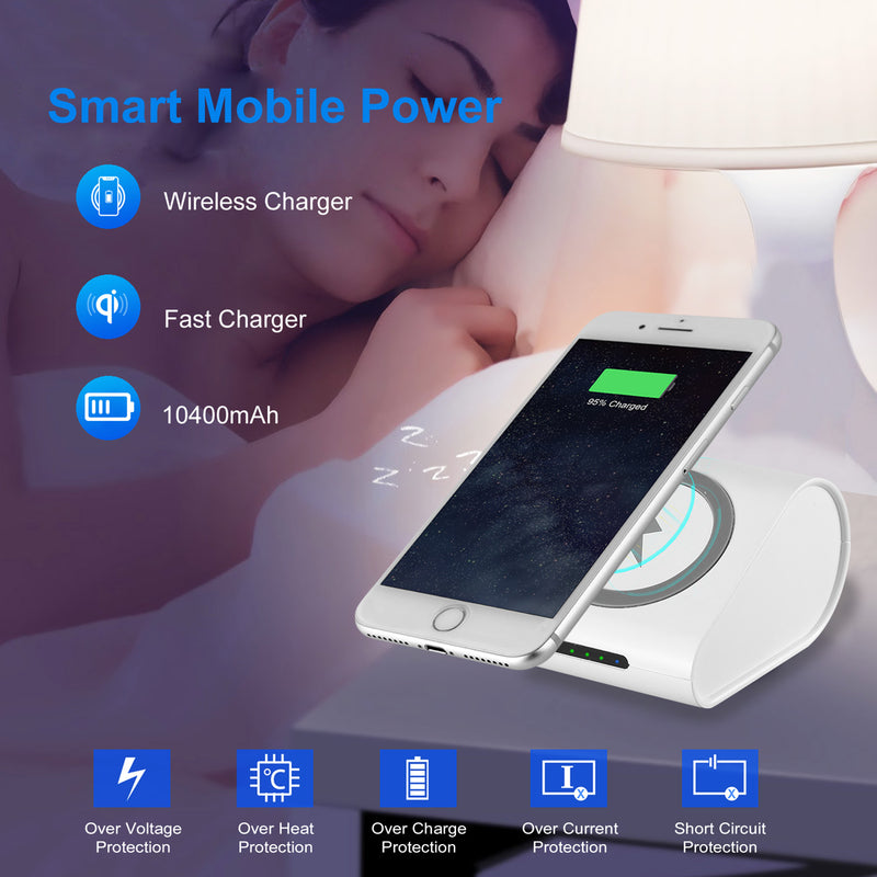 Portable Wireless Charger – 10400 mAh Power Bank for Phones and Tablets