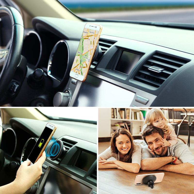 Magnetic Wireless Car Charger – 360° Holder with Multiple Protection