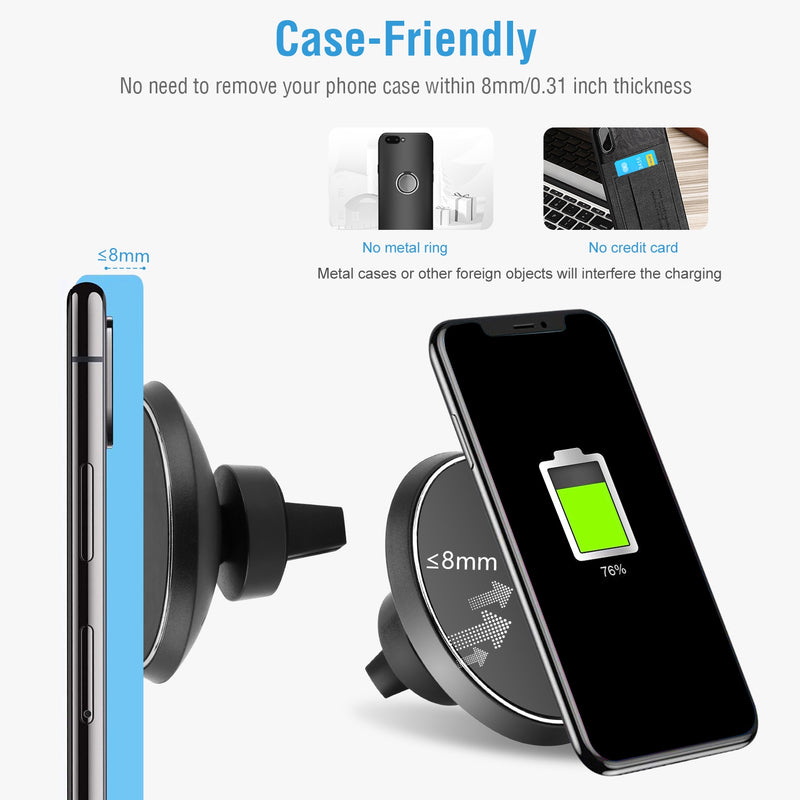 Magnetic Wireless Car Charger – 360° Holder with Multiple Protection