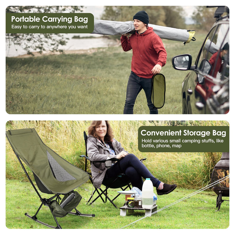 Portable Camping Rocker – Oxford Fabric and 2-in-1 Bag