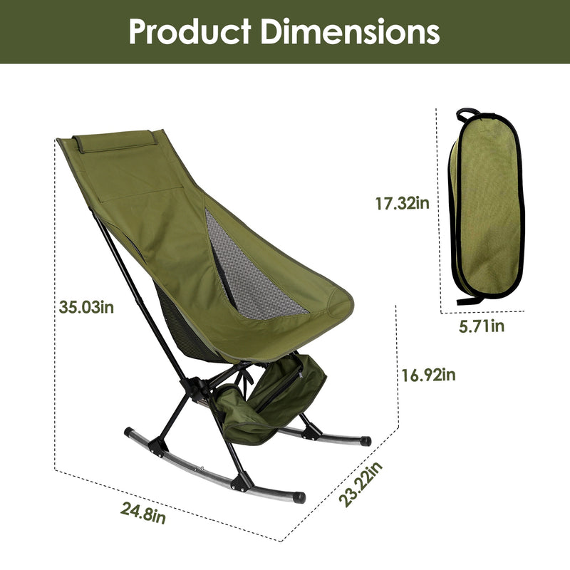 Portable Camping Rocker – Oxford Fabric and 2-in-1 Bag