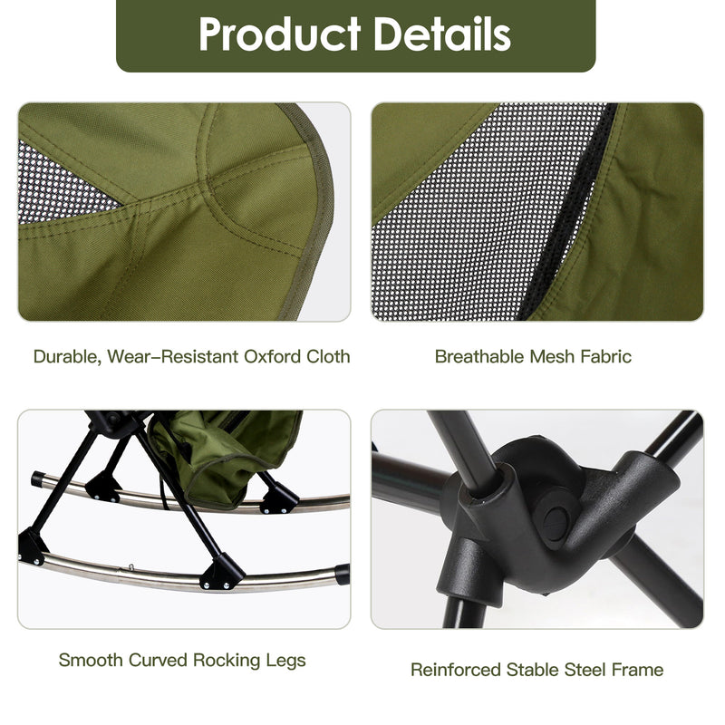 Portable Camping Rocker – Oxford Fabric and 2-in-1 Bag