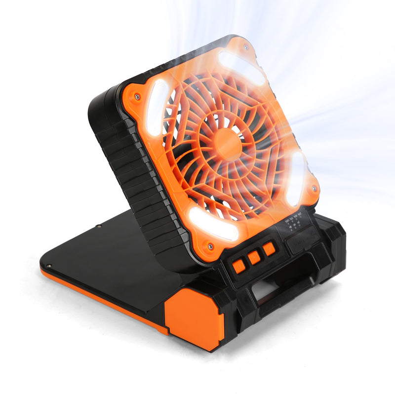 3-in-1 Solar Camping Fan – With LED Lantern and Rechargeable Power Bank