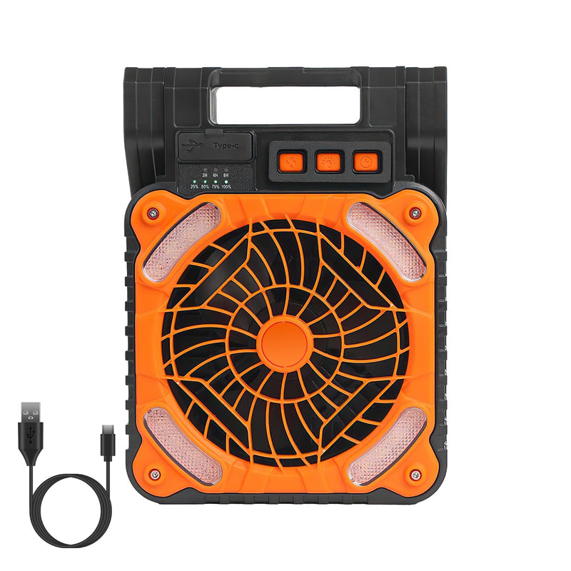 3-in-1 Solar Camping Fan – With LED Lantern and Rechargeable Power Bank