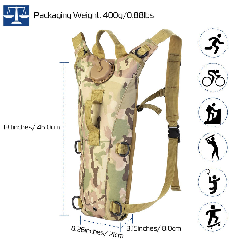 Portable Hydration Backpack – 3L with Water Bladder for Climbing and Cycling