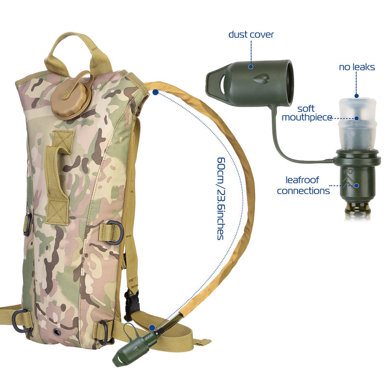 Portable Hydration Backpack – 3L with Water Bladder for Climbing and Cycling