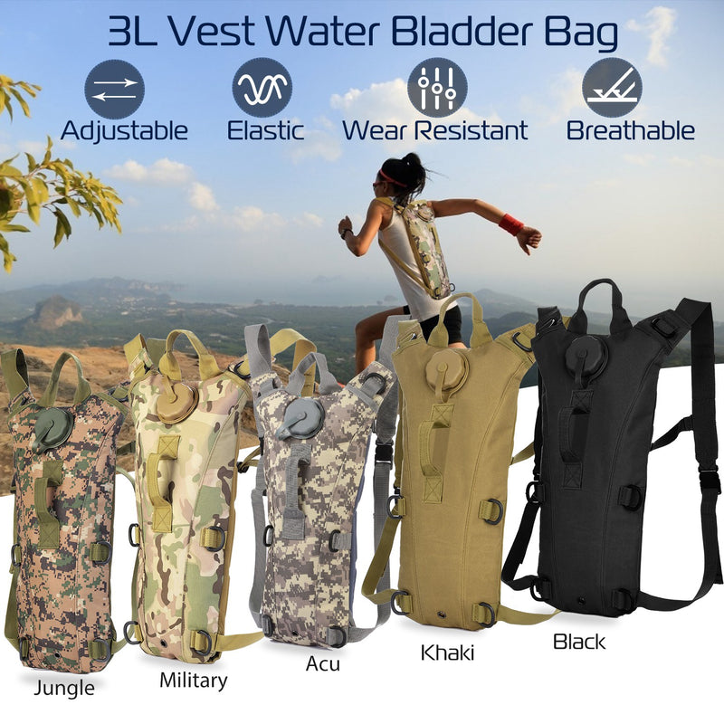 Portable Hydration Backpack – 3L with Water Bladder for Climbing and Cycling