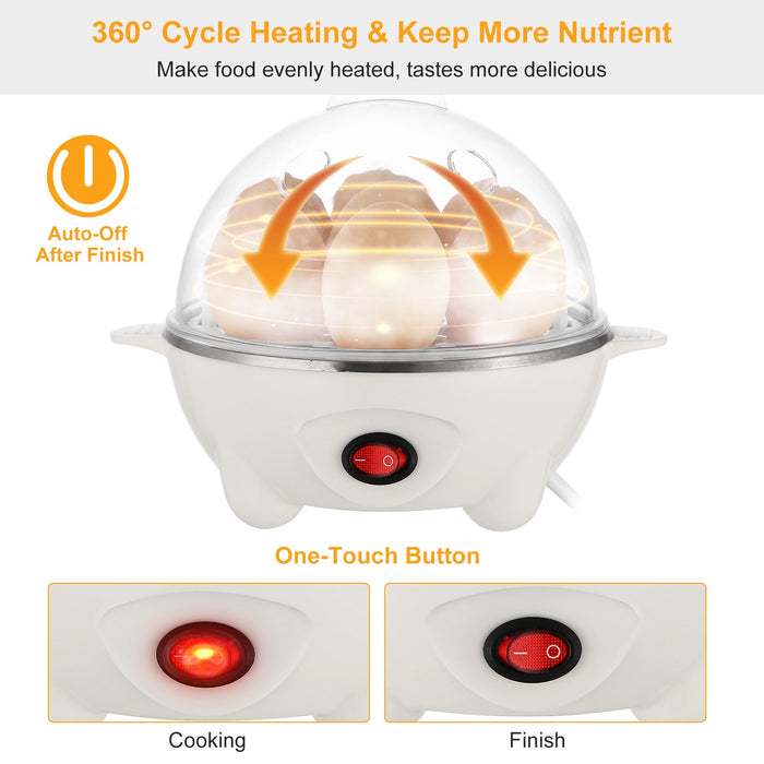 Electric Egg Cooker – 7 Eggs, Automatic Shut-off and Steamer