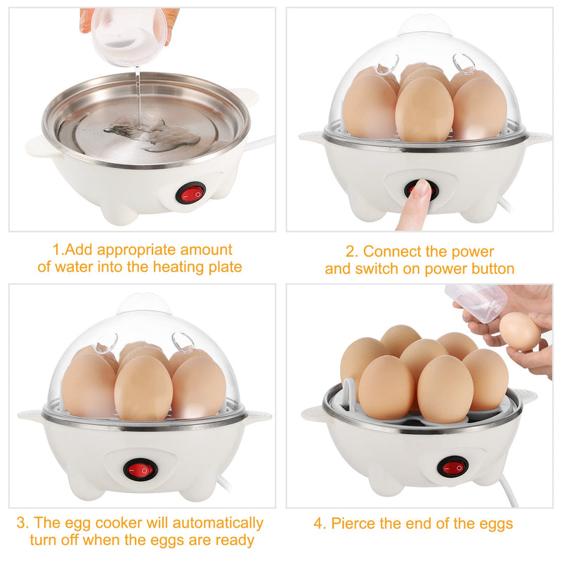 Electric Egg Cooker – 7 Eggs, Automatic Shut-off and Steamer