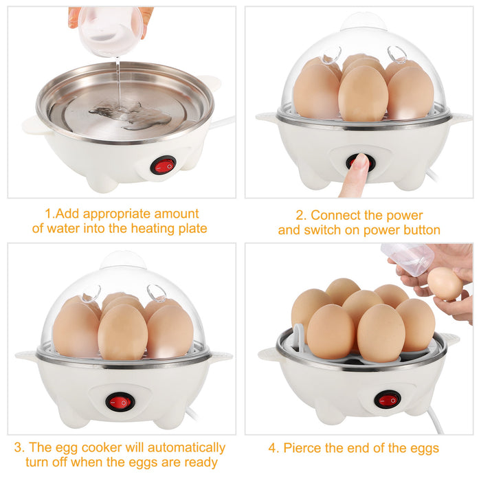 Electric Egg Cooker – 7 Eggs, Automatic Shut-off and Steamer