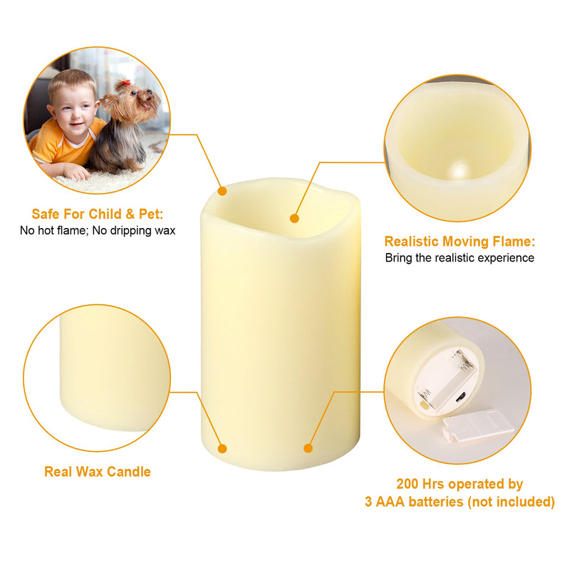6-Piece Flameless Votive Candles, Wireless Battery-Operated LED Flickering Candles with Remote Control Timer