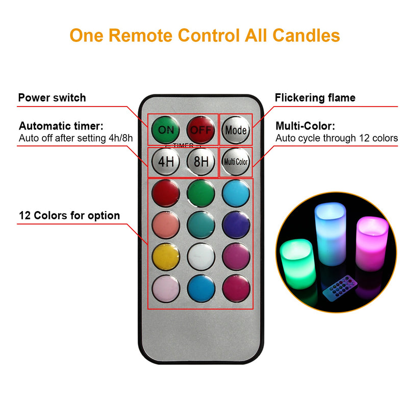 6-Piece Flameless Votive Candles, Wireless Battery-Operated LED Flickering Candles with Remote Control Timer