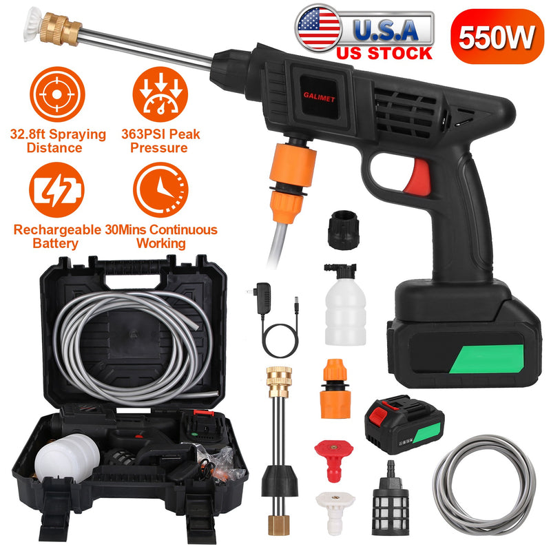 Cordless High-Pressure Washer – 12000mAh, 363 PSI for Cars and Outdoor Use