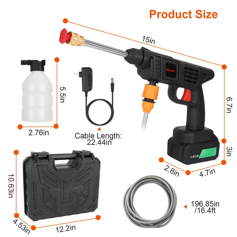 Cordless High-Pressure Washer – 12000mAh, 363 PSI for Cars and Outdoor Use