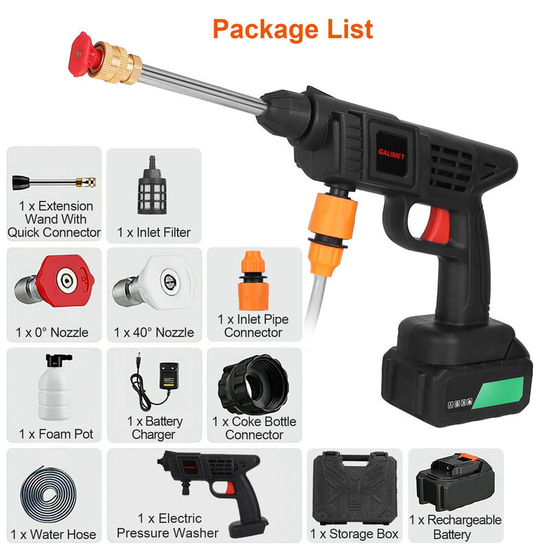 Cordless High-Pressure Washer – 12000mAh, 363 PSI for Cars and Outdoor Use