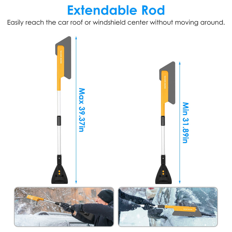 3-in-1 Telescopic Shovel with Brush and Ice Scraper