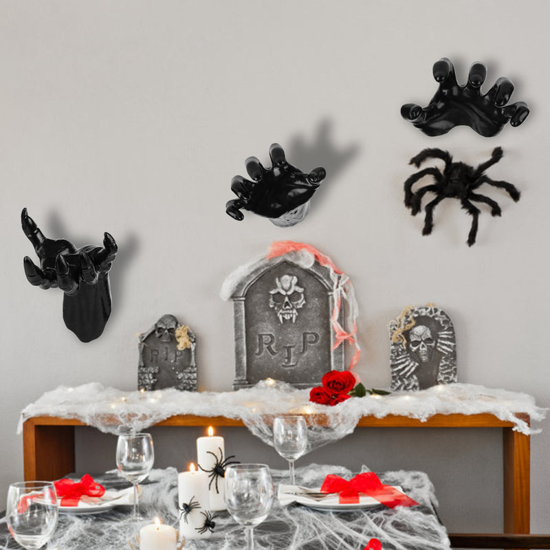 Halloween Decoration - 3 Spooky Hands with LED Candles