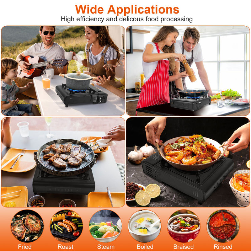 Portable Butane/Propane Stove – 8000 BTU with Piezo Ignition