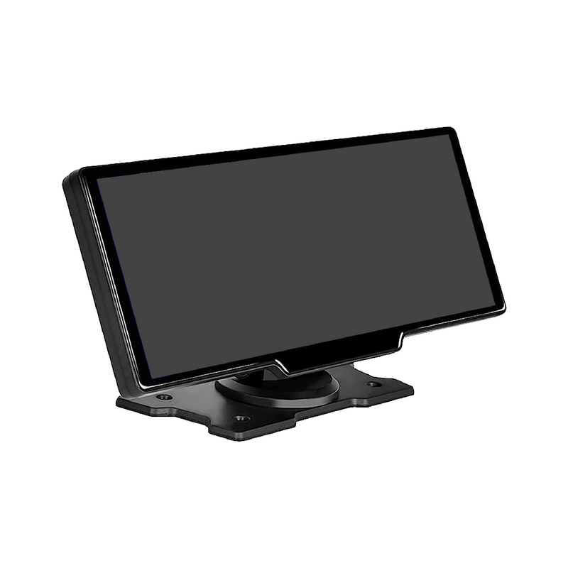 Pantalla de carro HD para auto 0005 con cámara frontal y trasera, pantalla en color y conexión para grabación y monitoreo vehicular.