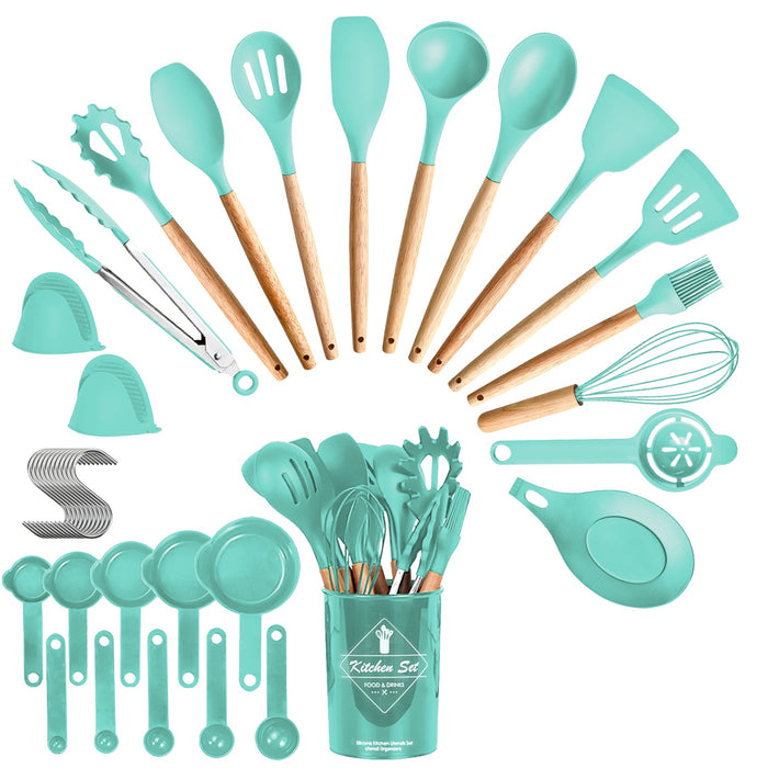 Complete Kitchen and Baking Utensil Set – 35 Pieces with Utensil Holder