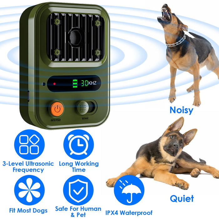 Portable Anti-Barking Device - IPX4 Waterproof, 32.8ft Detection and 3 Frequencies