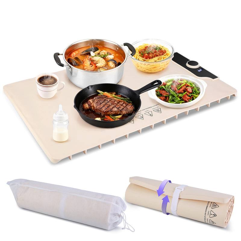 Electric Food Warmer Mat – Silicone 300W with 14 Levels and Timer