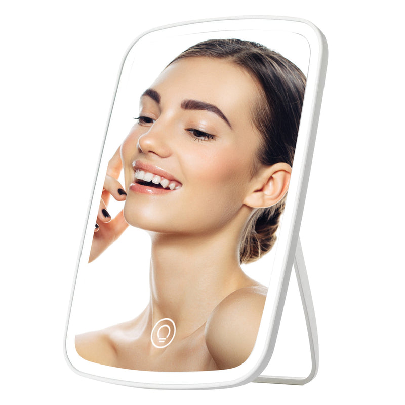Compact Makeup Mirror – LED with Brightness Adjustment and 3 Lighting Modes