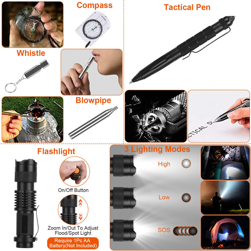 Professional 125-Piece Survival Kit - Emergency and First Aid