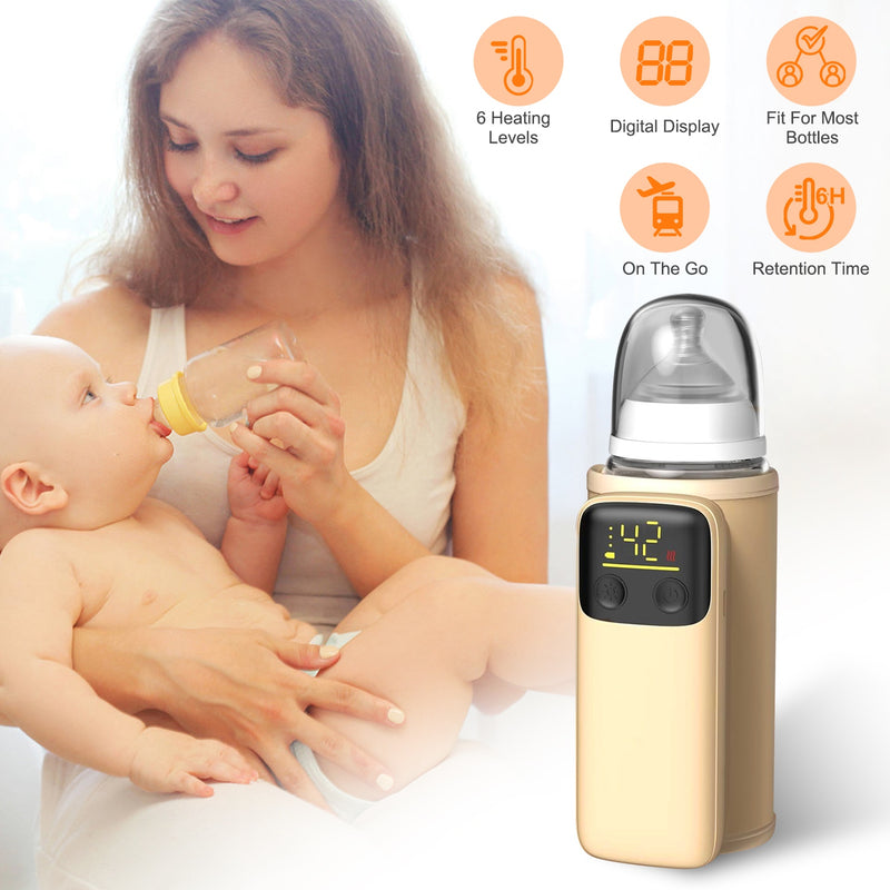 Formula and Bottle Warmer - Portable with Night Light and 5000mAh Power Bank
