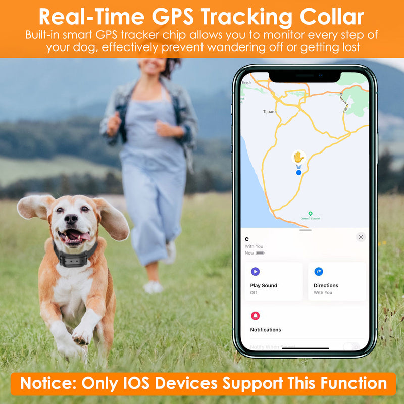 GPS Dog Fence System - Rechargeable Wireless Collar with Alert and Vibration