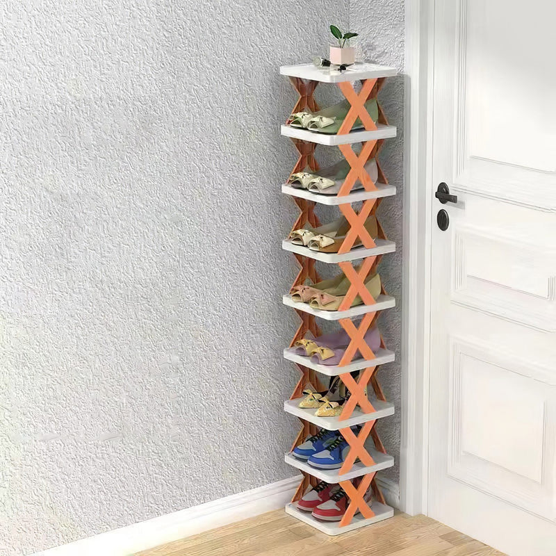 Plastic Vertical Shoe Organizer – 9 Independent Tiers
