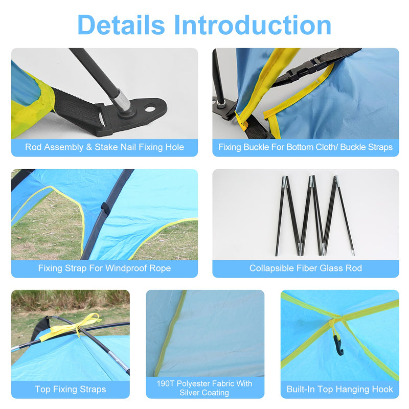Beach Tent for 4–6 People – UPF50+ Waterproof
