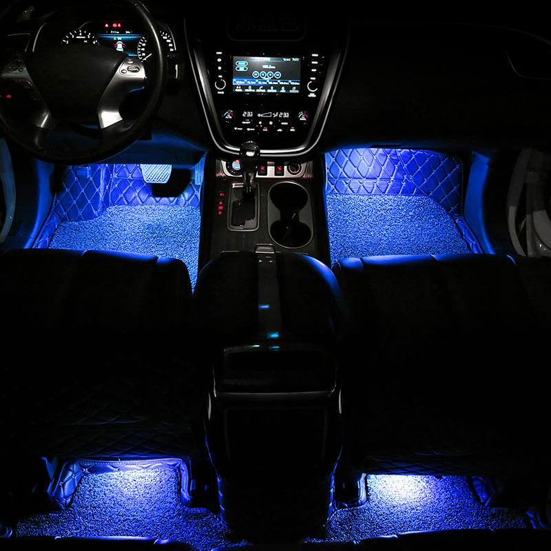 Interior LED Car Lights – 4-Piece Set with DC 12V Charging and Decorative Blue Light