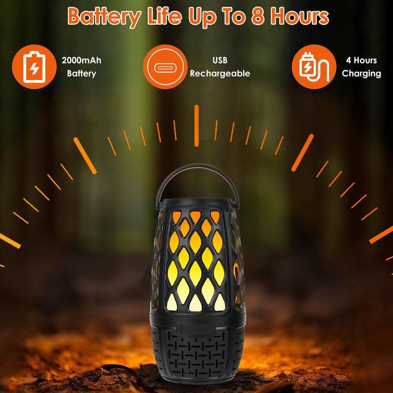 Outdoor Speaker with Flame Light – Bluetooth 5.3, IPX5