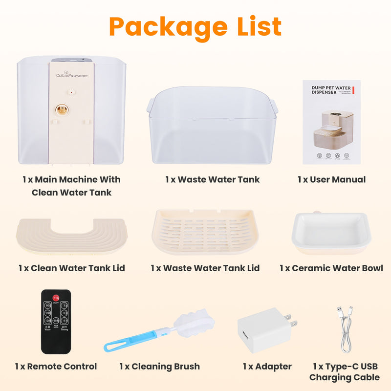 Automatic Pet Water Fountain – Dual Tank, 4.5L, Rechargeable and Smart