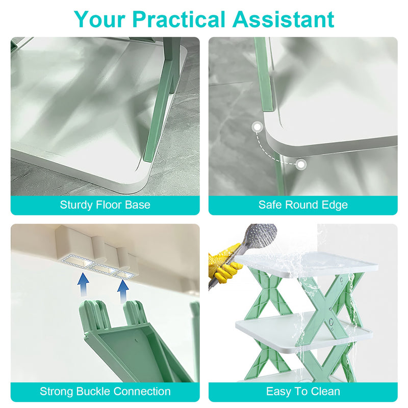 Plastic Vertical Shoe Organizer – 9 Independent Tiers