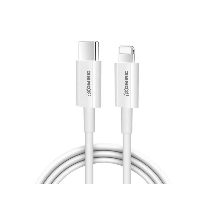 Cable Kominic Tipo C a Lightning para iPhone, 1M, carga rápida, accesorio para celulares y dispositivos Apple.