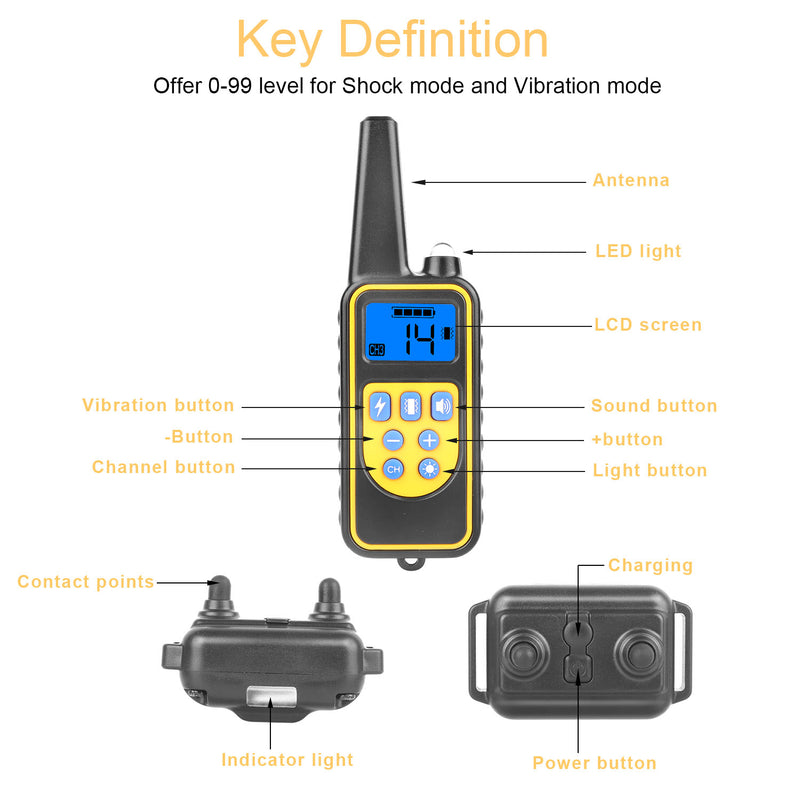 Dog Training Collar – 800m Remote Control, 4 Modes, IP67