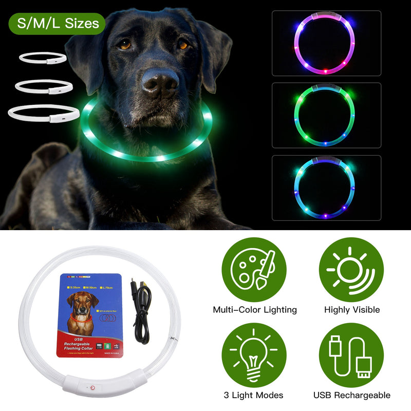 Luminous Safety Dog Collar – Multicolor and USB Rechargeable