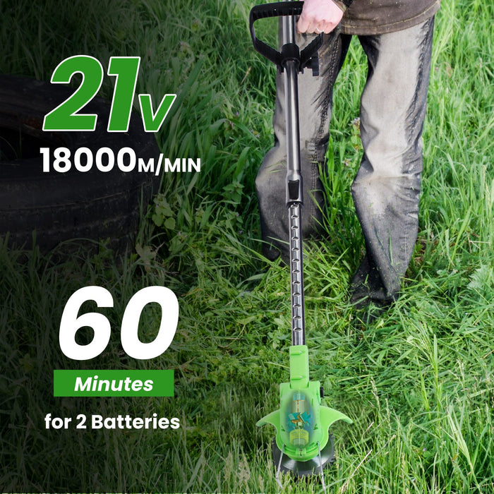 Cordless Electric Lawn Mower – 300W with Batteries and Blades