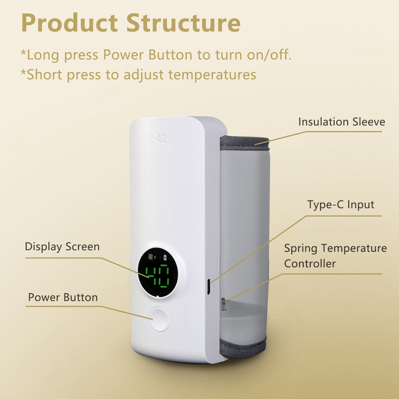 Portable Bottle Warmer – Milk and Formula Warmer with 6 Temperature Settings